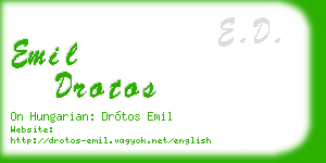 emil drotos business card